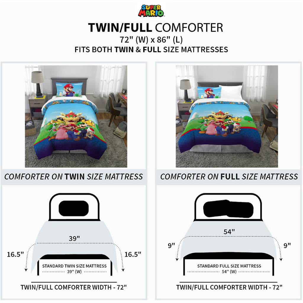Kids Comforter and Pillowcase, 2-Piece Set, Twin/Full, Reversible - Image 6