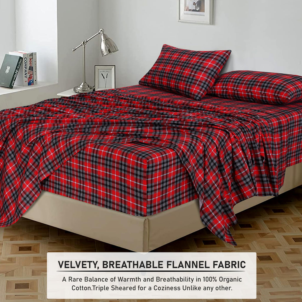 Flannel Sheets Queen Size - 100% Cotton Double Brushed Bed Sheets, Deep Pockets 16 Inches Queen Sheet Set, All Season... - Image 3