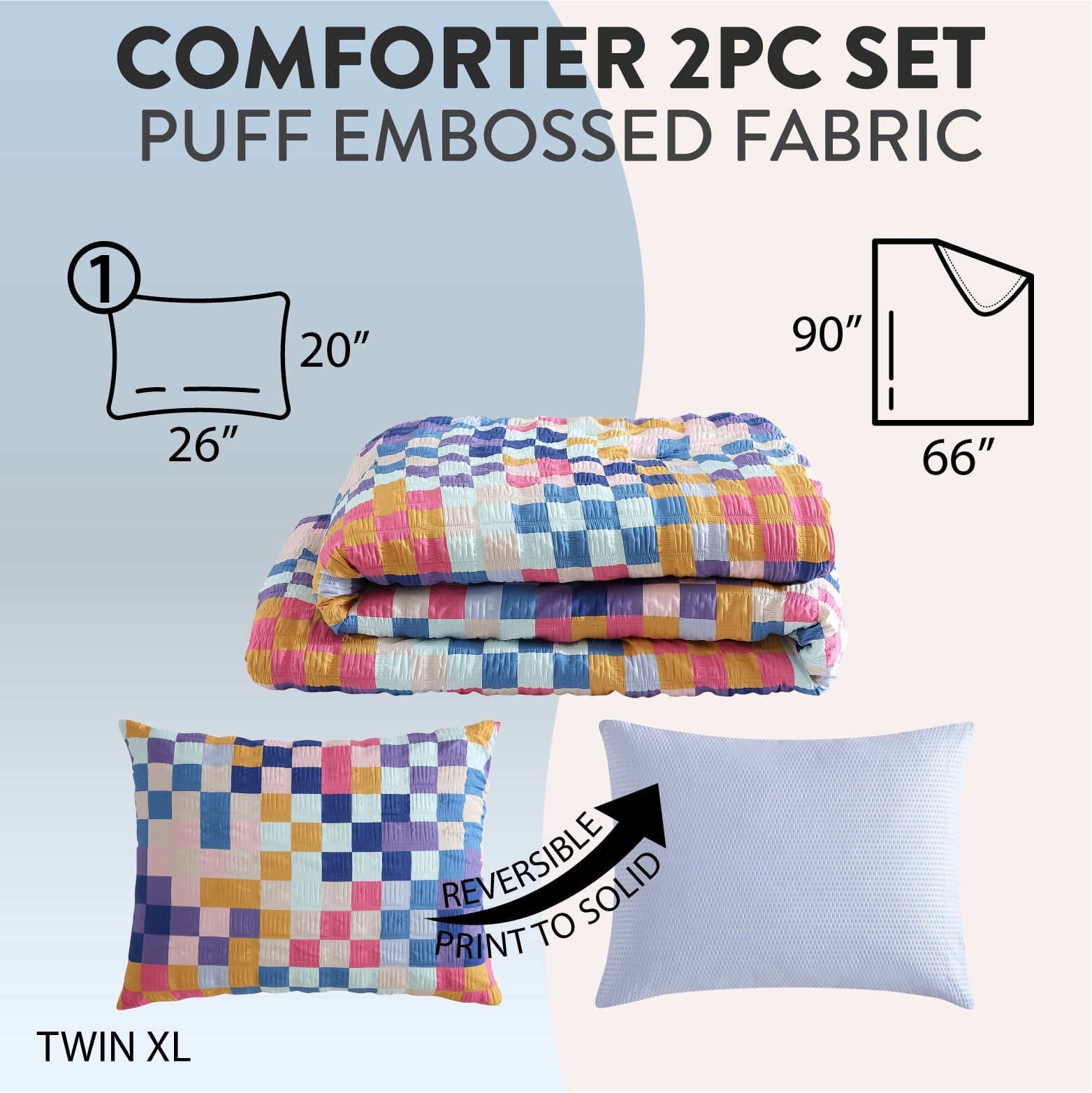 2-Piece Textured Multi-Check Comforter Set, Twin/TwinXL - Image 5