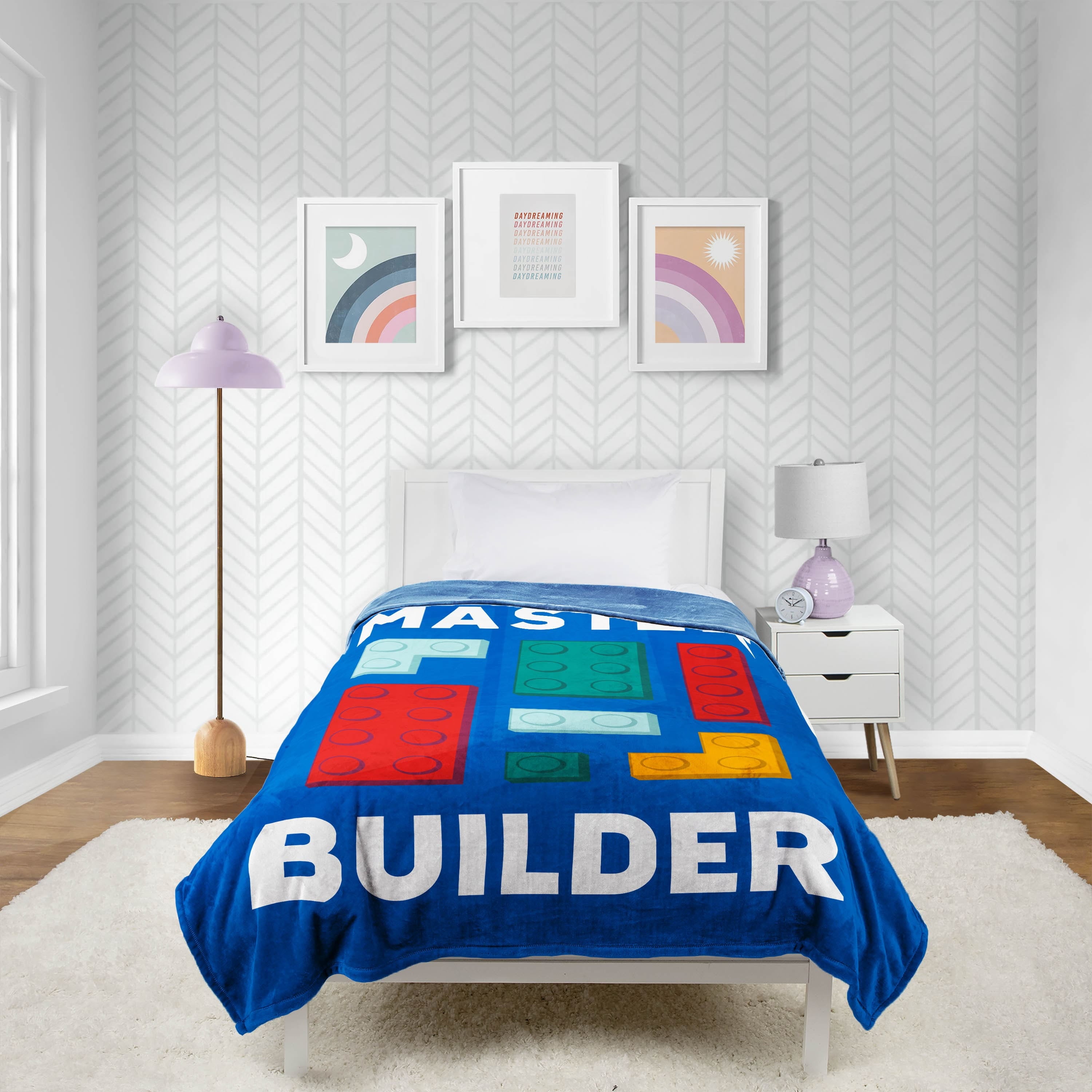 LEGO Master Builder Kids Blue Silk Touch Throw Blanket 62" x 90" Ultra-Soft and Cozy - Image 2