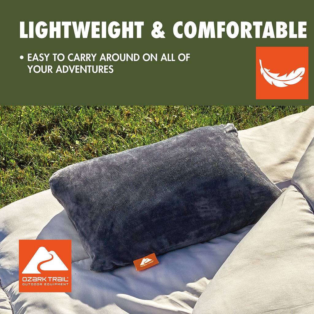 Ozark Trail Dark Grey Memory Foam Camping Pillow for Adults - Image 4