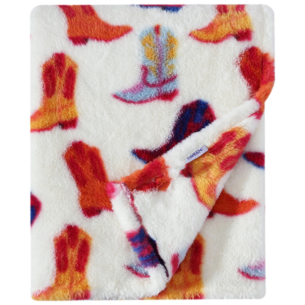 50" x 60" Cowboy Western Faux Fur Throw for Teens and Young Adults - Image 4