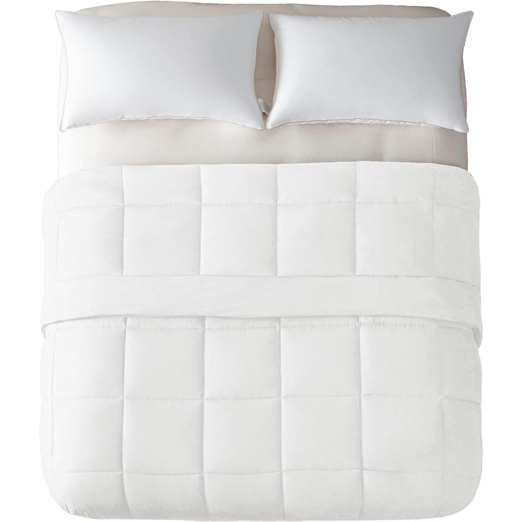Queen Comforter Set White, 3-Piece Solid Comforter Duvet Insert with Corner Tabs, Lightweight Bedding Down Alternativ... - Image 5