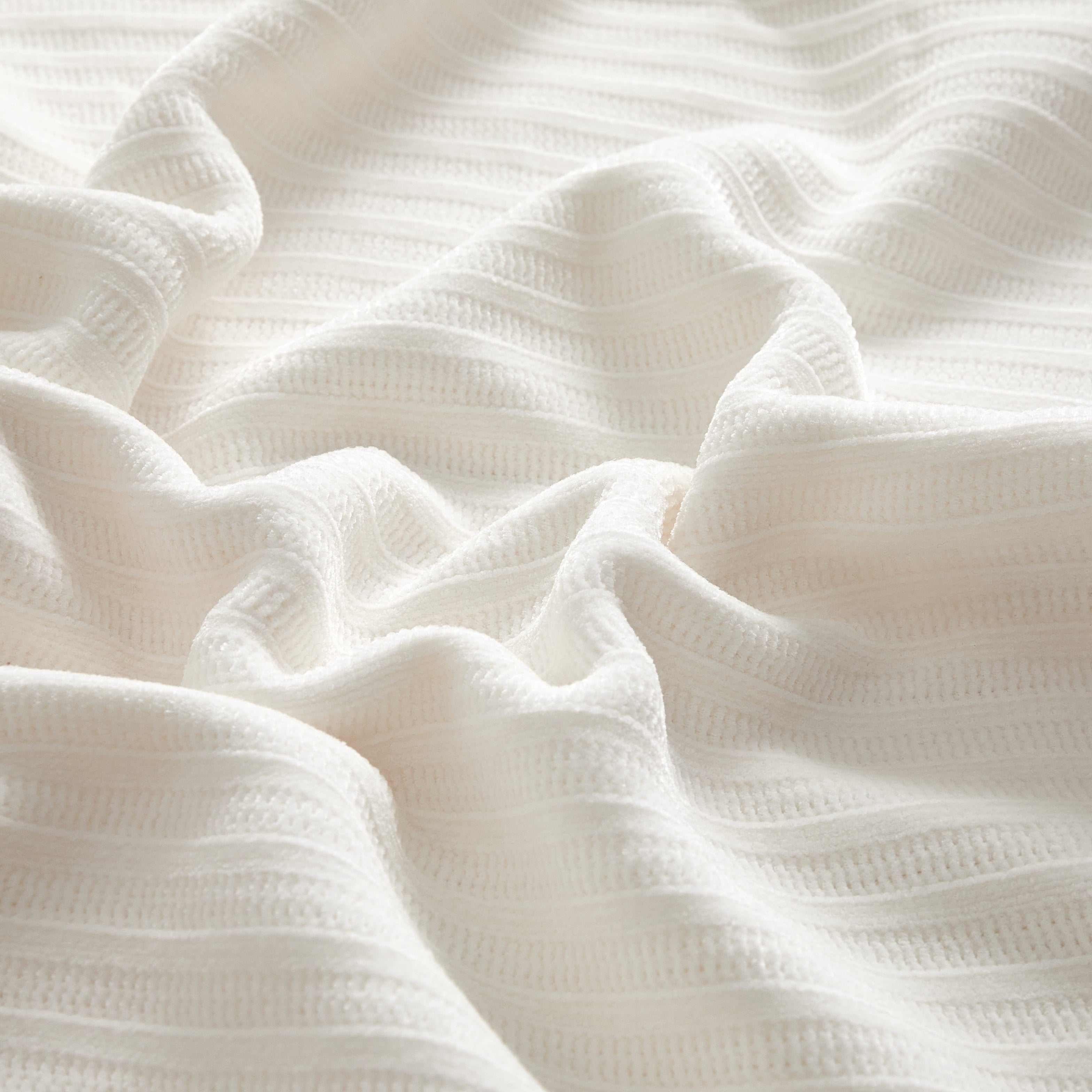 Cozy Chenille Reverse to Plush Soft Couch Throw, Vanilla Dream, Standard Size - Image 5