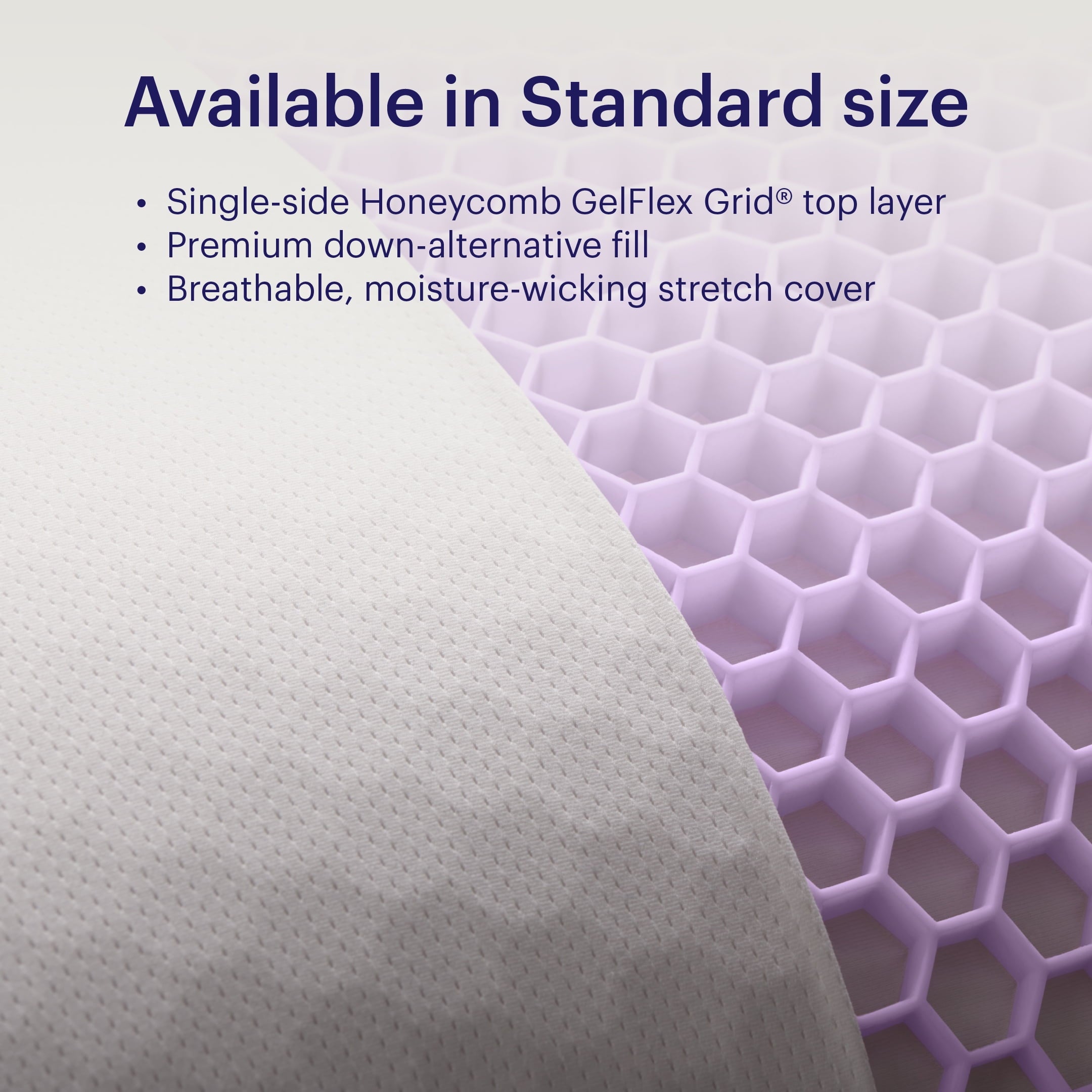 GridCloud Pillow, Honeycomb Gelflex Top Layer, Hypoallergenic, Down - Alternative - Image 2