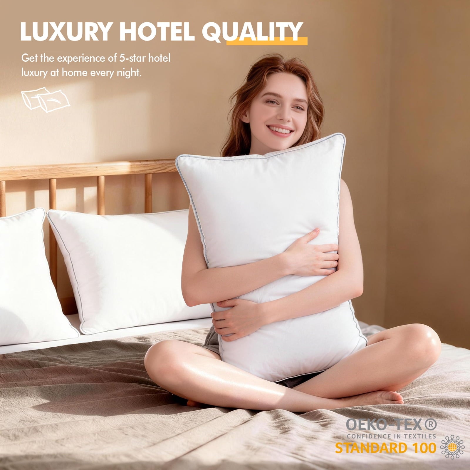 Pillows Queen Size Set of 2, Bed Pillows for Side and Back Sleepers, Soft Down Alternative Pillows, Hotel Quality and... - Image 2