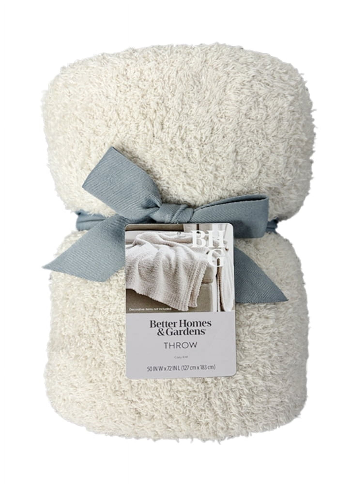 Beige Cozy Knit Throw, 50" x 72" - Image 2