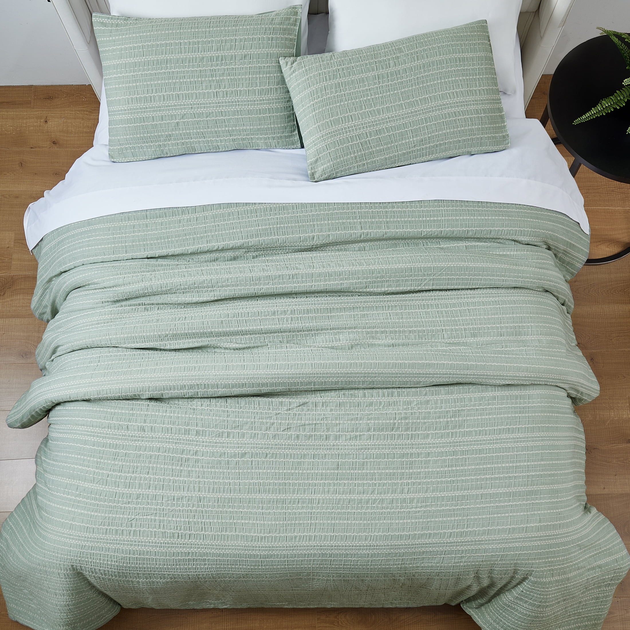 Crafted Woven 3-Piece Comforter Set, Green River, Full Queen, All Ages - Image 2
