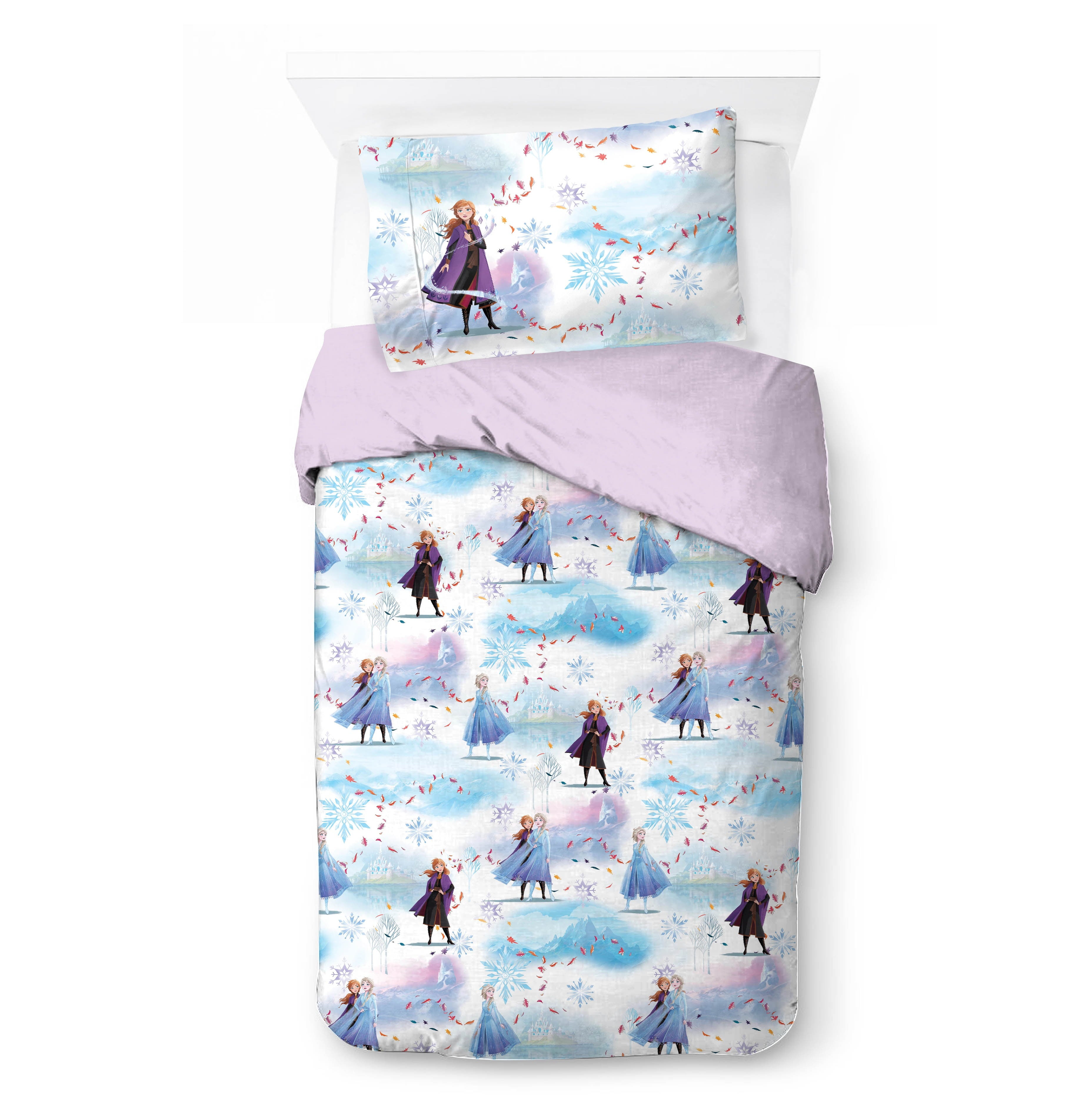 Frozen Winter Frost Adventures 2-Piece Twin/Full Reversible Comforter Set, Polyester Microfiber, Blue & Purple - Image 2