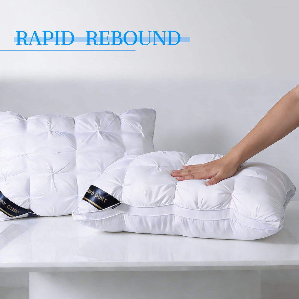 2-Pack White Twisted Bed Pillows (20" x 16.5") - Soft Plush Down Alternative, Breathable and Hypoallergenic, Standard... - Image 3