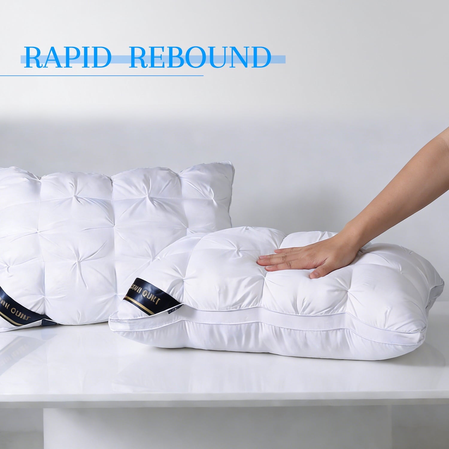 2-Pack White Twisted Bed Pillows (20" x 16.5") - Soft Plush Down Alternative, Breathable and Hypoallergenic, Standard... - Image 3