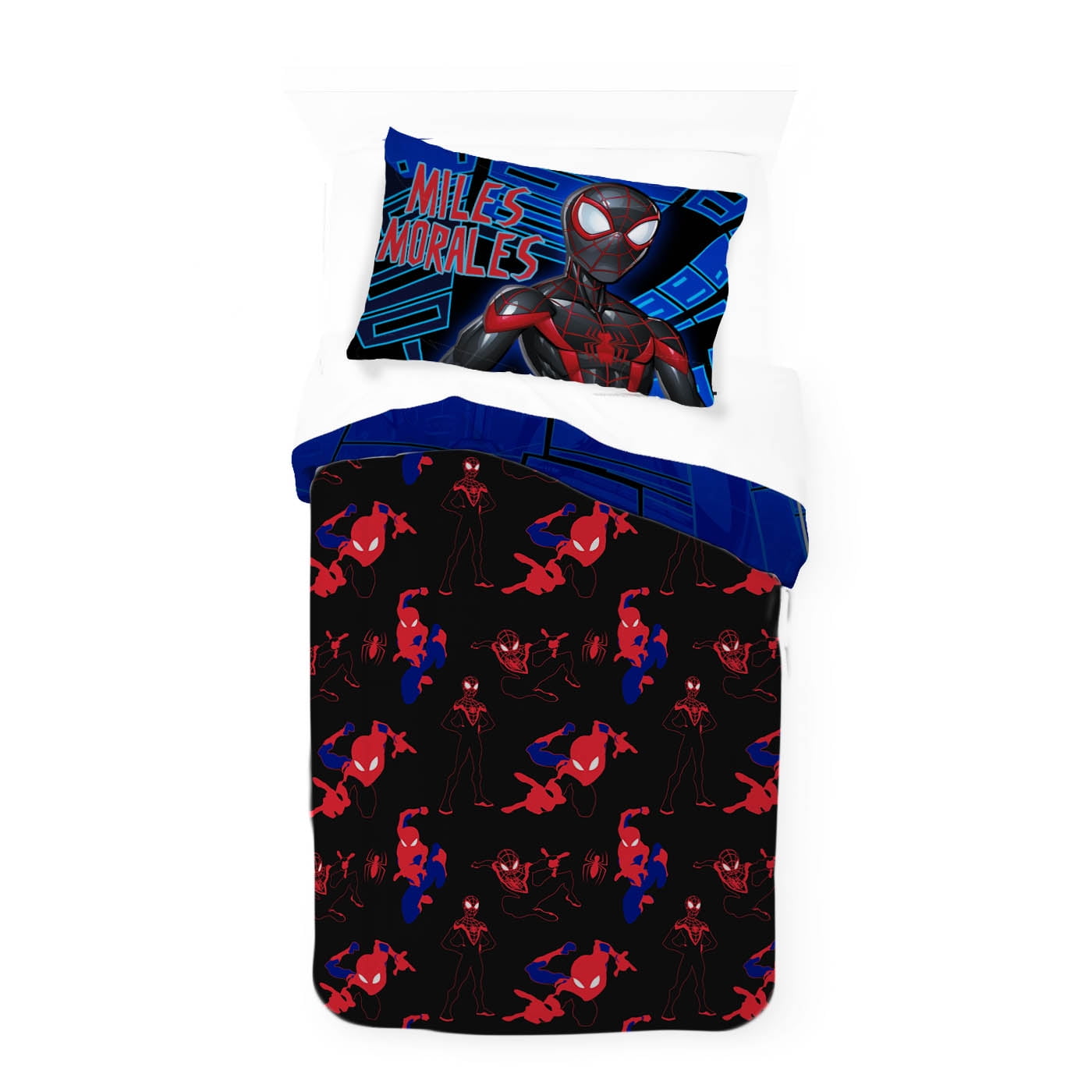 Spiderman Techno City Kids 2 Piece Blue Reversible Comforter and Pillowcase Set, Twin/Full - Image 6