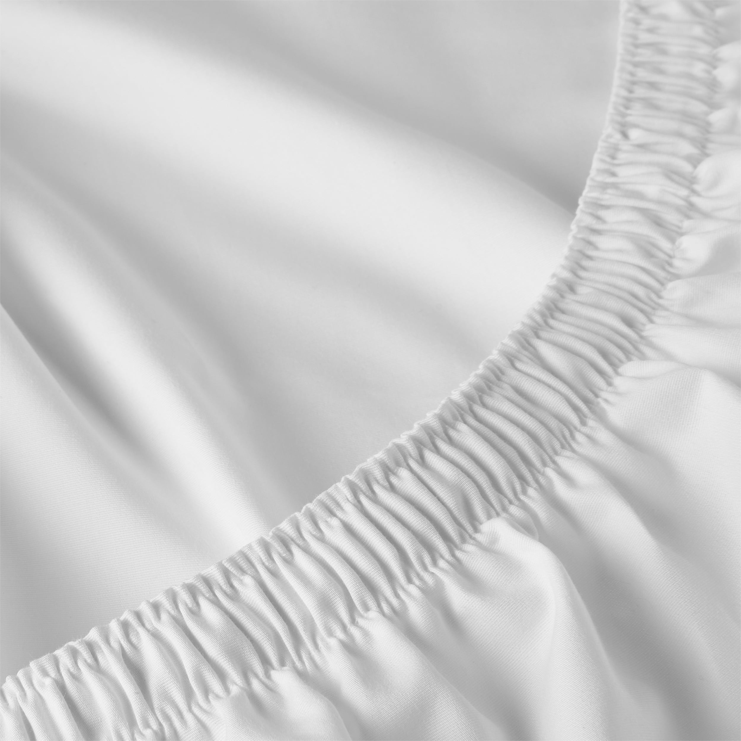 4-Piece 300 Thread Count White Pima Cotton Bed Sheet Set with Tan Hem, Full , Adult/Teen - Image 4