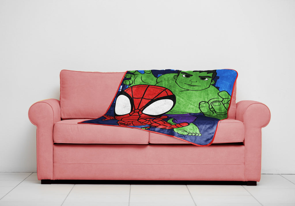 Spidey & His Amazing Friends Kids Throw, 46 x 60, Microfiber, Blue, Marvel - Image 5