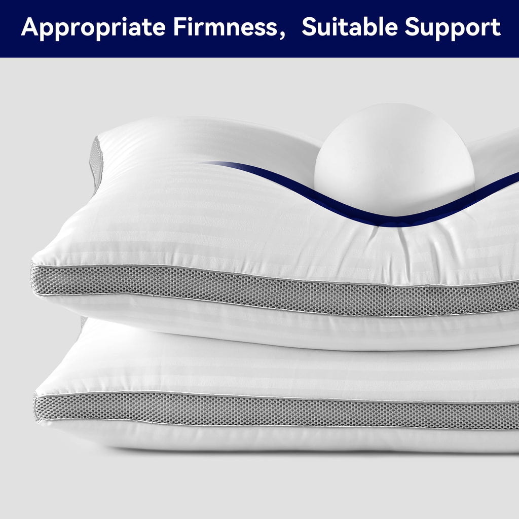 Bed Pillows for Sleeping, Queen Size Set of 2, Sandwich Mesh with Breathable Sides, Premium Medium pillows for Back, ... - Image 6