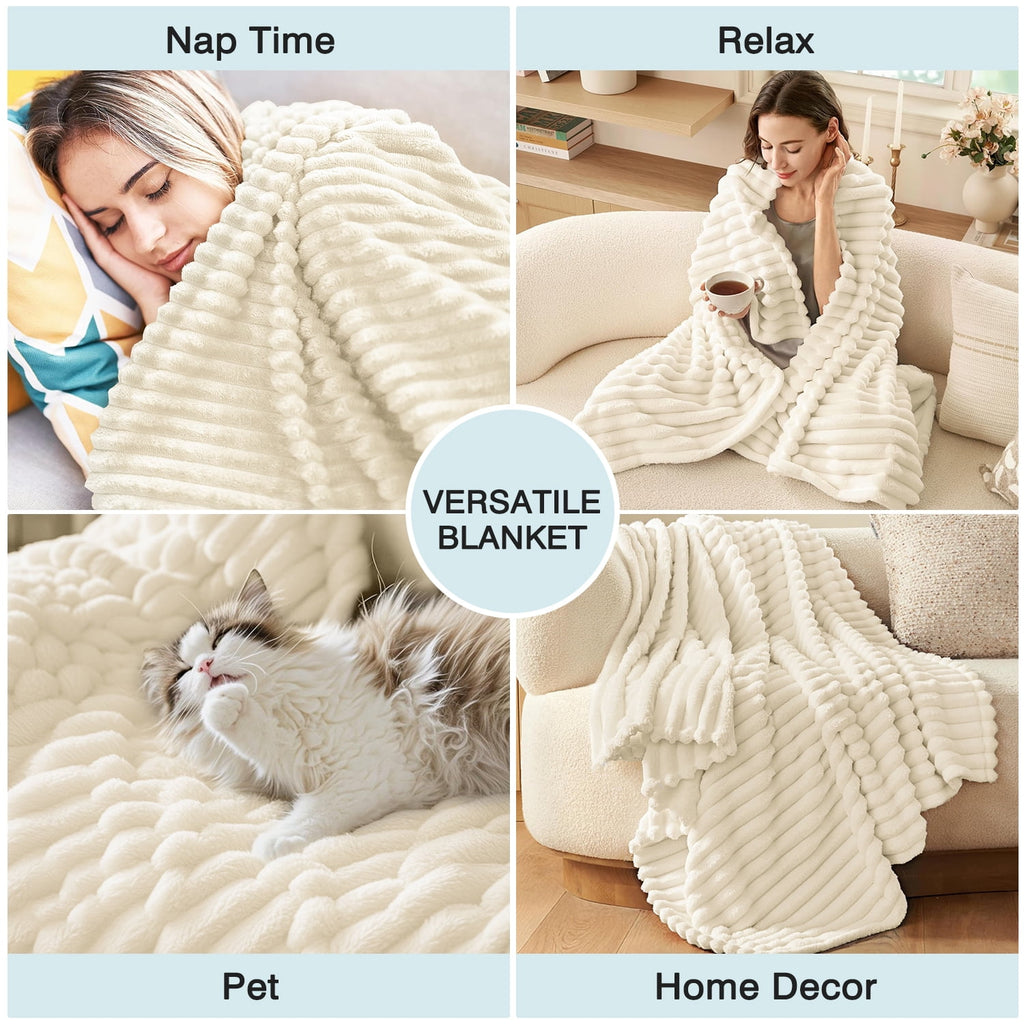 Extra Soft with Strip, Plush Fuzzy Cozy Bed s and s for Couch,Bed,Sofa,Lightweight and Versatile s for Office Bedroom... - Image 5