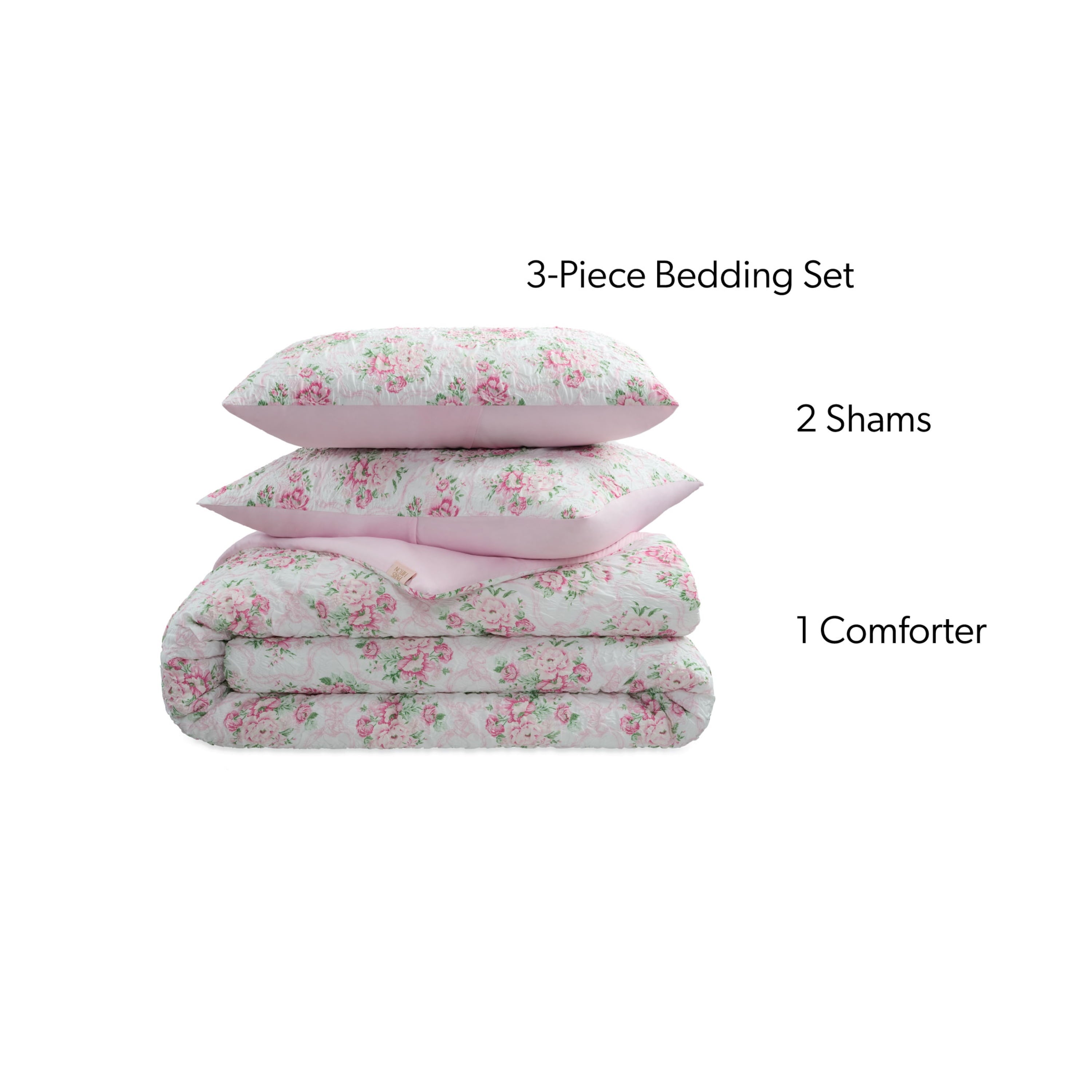 Paris Hilton 2-Piece Coquette Floral Pink Comforter Set, Twin/Twin XL - Image 3