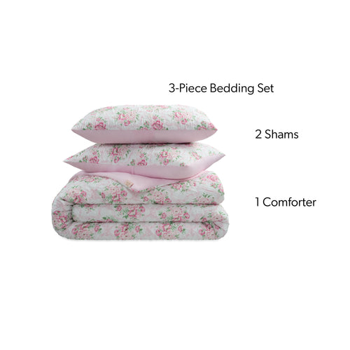 Paris Hilton 2-Piece Coquette Floral Pink Comforter Set, Twin/Twin XL - Image 3