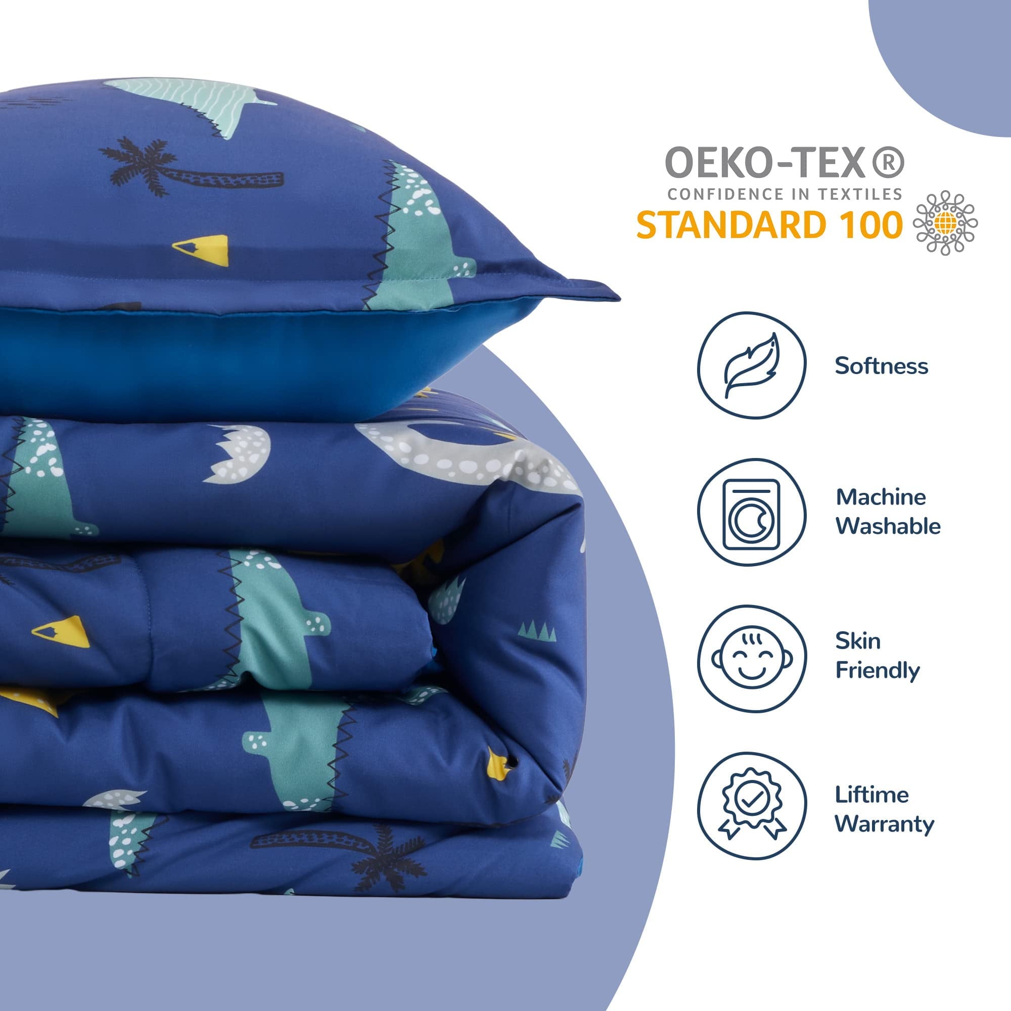 Kids Bedding Comforter Set Twin/Twin Xl Size - Super Soft & Cute Printed 2-Piece Comforter Set All Seasons for Boys, ... - Image 6