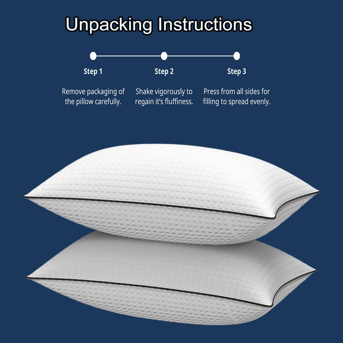 Pillows King Size Set of 2, Hotel Quality, Down Alternative Gusseted Bed Pillows for Side, Back, or Stomach Sleepers, White - Image 2