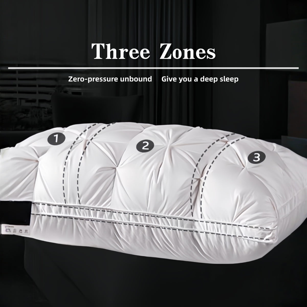 2-Pack 3-Line Grid Bed Pillow (20.1" x 13.97") - Soft, Breathable and Hypoallergenic - Image 3