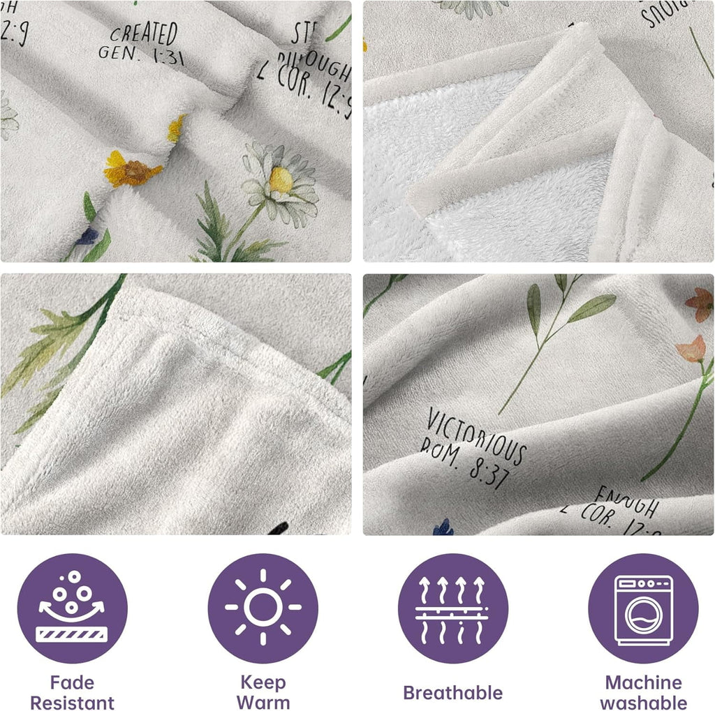 Christian Gifts for Women, Christian Blanket with Flowers, Birthday Gifts for Women, Inspirational, Religious Gifts f... - Image 4