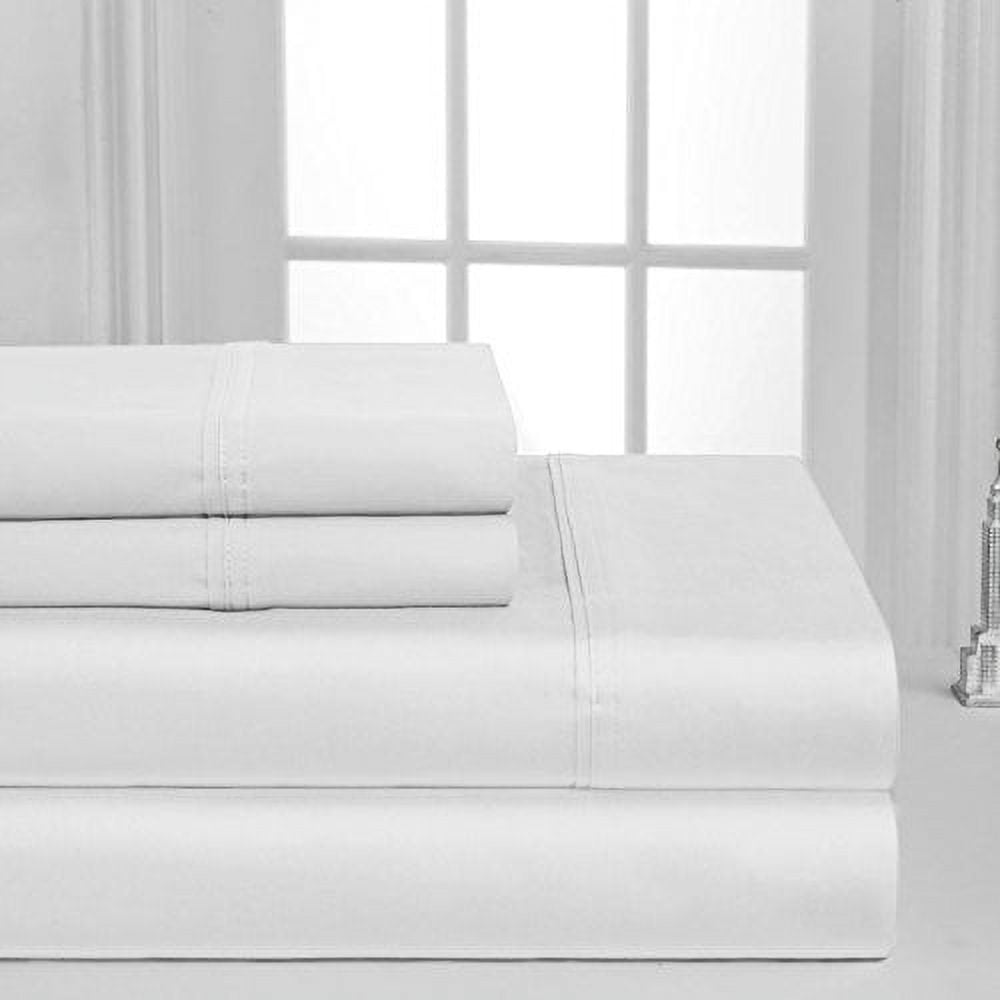 Luxurious Collection 1000 Thread Count 100% Cotton Bed Sheet Set (Twin XL, White) - Image 2