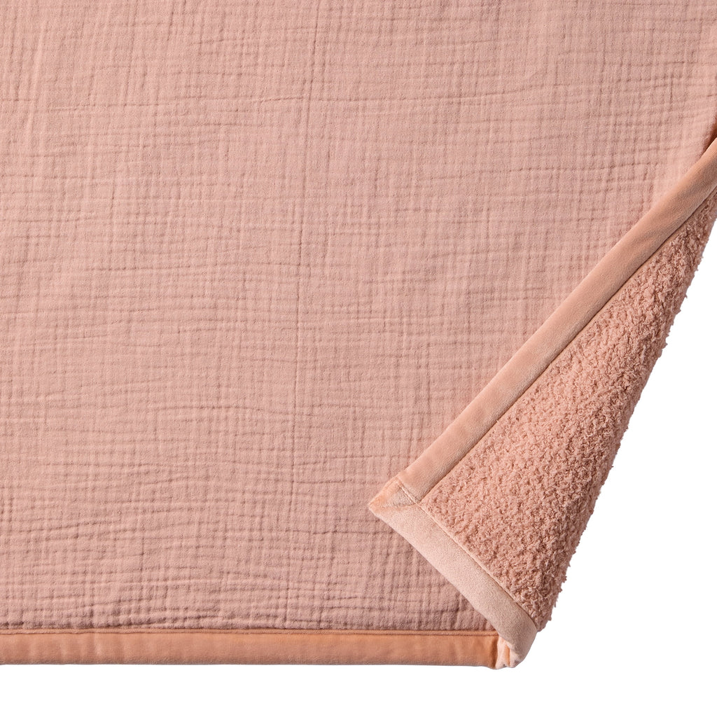 Gauze Reverse to Cozy Knit Super Soft Throw Blanket, Oversized, Antique Blush - Image 4