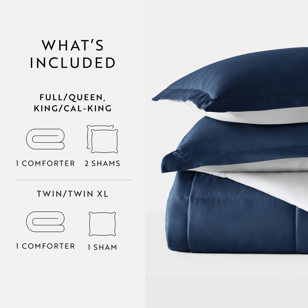 2-Piece Navy & Gray Reversible Down Alternative Comforter Set, Twin/Twin XL - Image 4