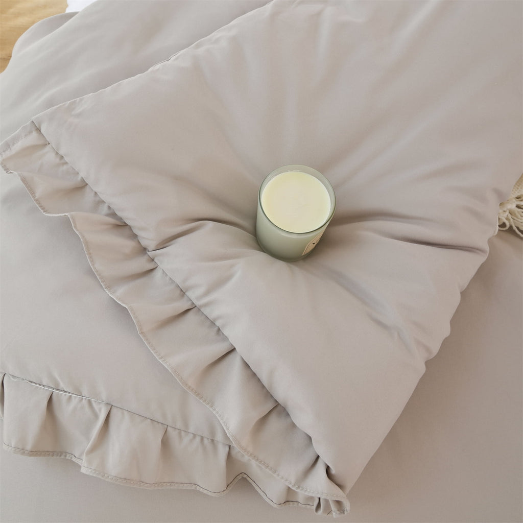 SPRINDAY Queen Comforter Set For Adult, 3 Piece Ruffle Oatmeal Comforter Sets All Season - Image 6