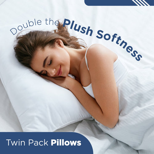 2-Pack Down Alternative White Bed Pillows, Standard - Image 2