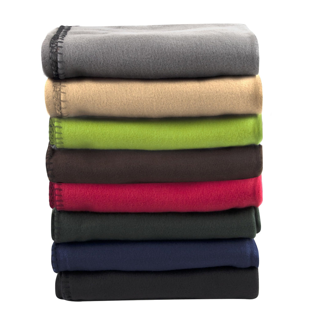 24 pack Trail maker 60”L x 50”W Solid Color Hypoallergenic Fleece Throw Blankets in Assorted Colors - Image 3