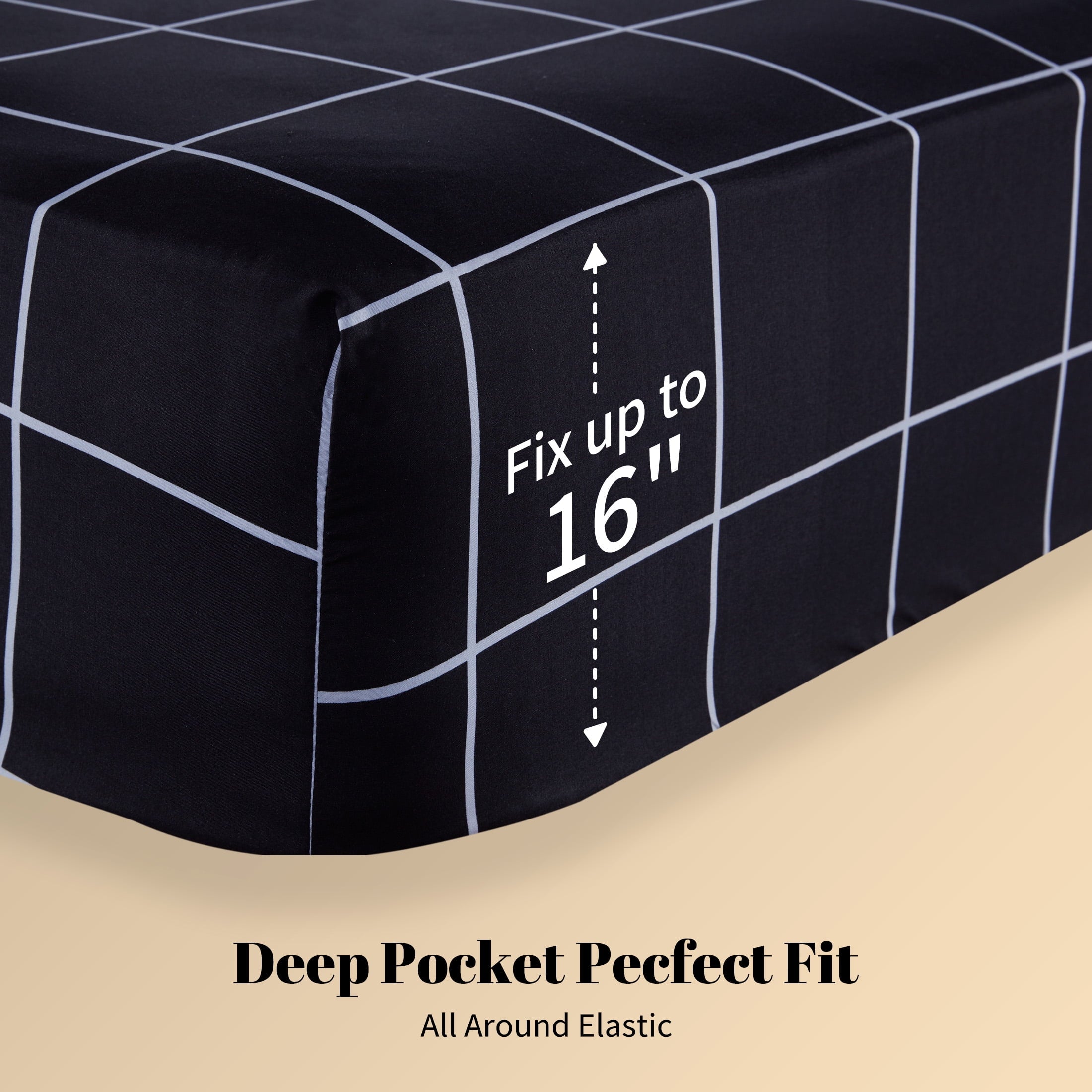 Full Bed Sheet Set, 4 Pieces Breathable & Super Soft, Easy Care Printed Microfiber with Deep Pocket & Envelope Closur... - Image 6