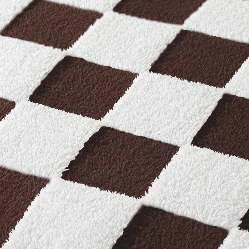 Checkered Throw Blanket, Super Soft and Warm Fluffy Fleece Blanket for Couch, Sofa, Bed, Cute Plaid Pattern, Coffee, ... - Image 3
