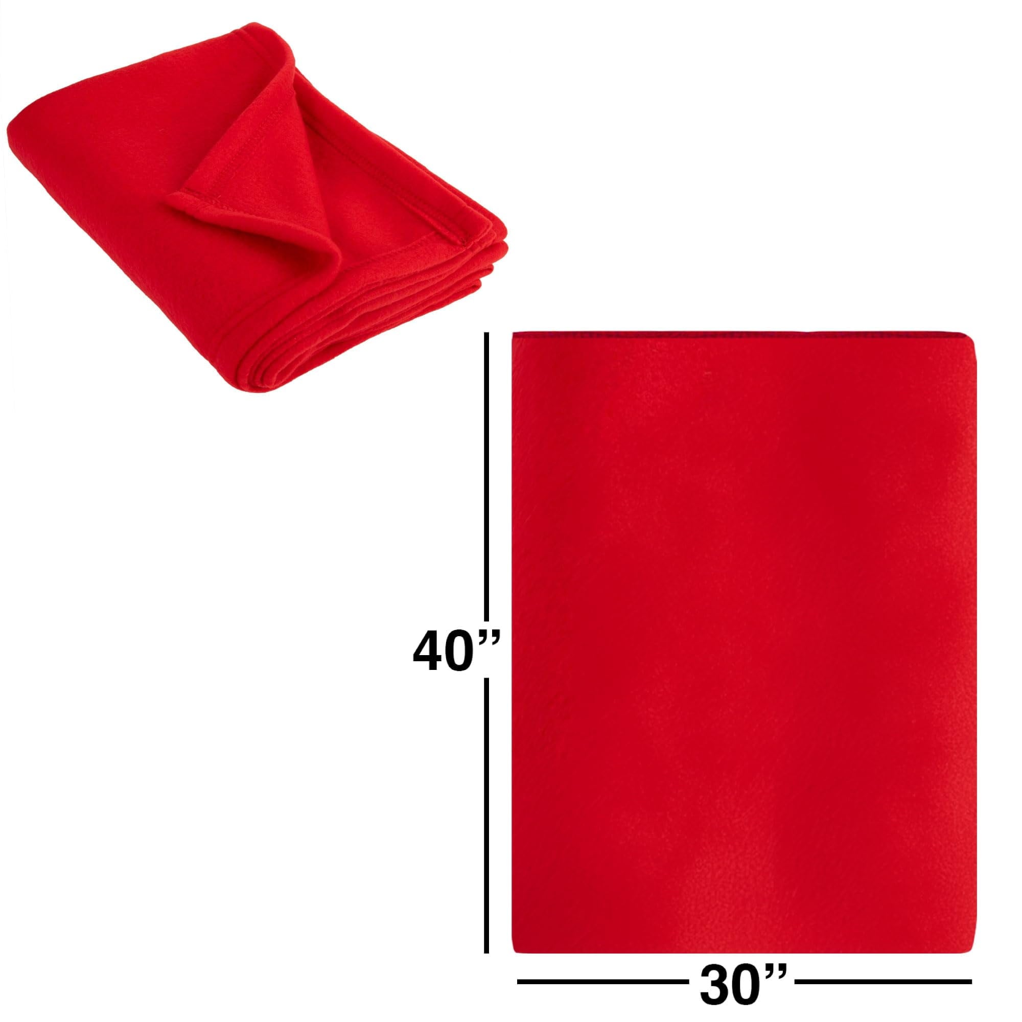 24 pack Adult Soft Fleece 40"L x 30"L Twin Throw Blankets for Homeless, Wedding Favors, Home in Assorted Colors - Image 4