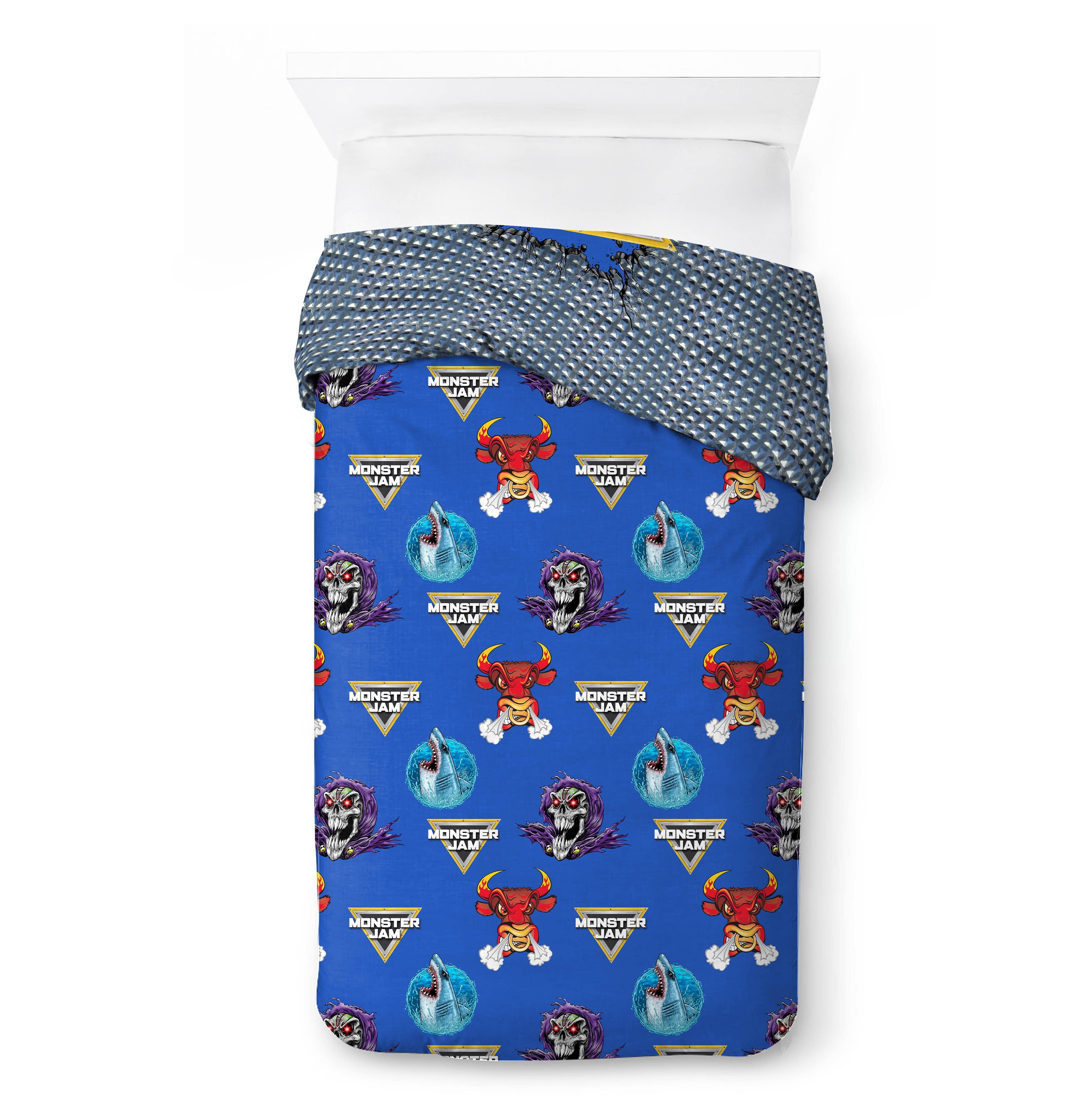Monster Jam Smash & Mash Kids Multicolor 2 Piece Reversible Comforter and Pillowcase Bedding Set, Twin/Full - Image 2