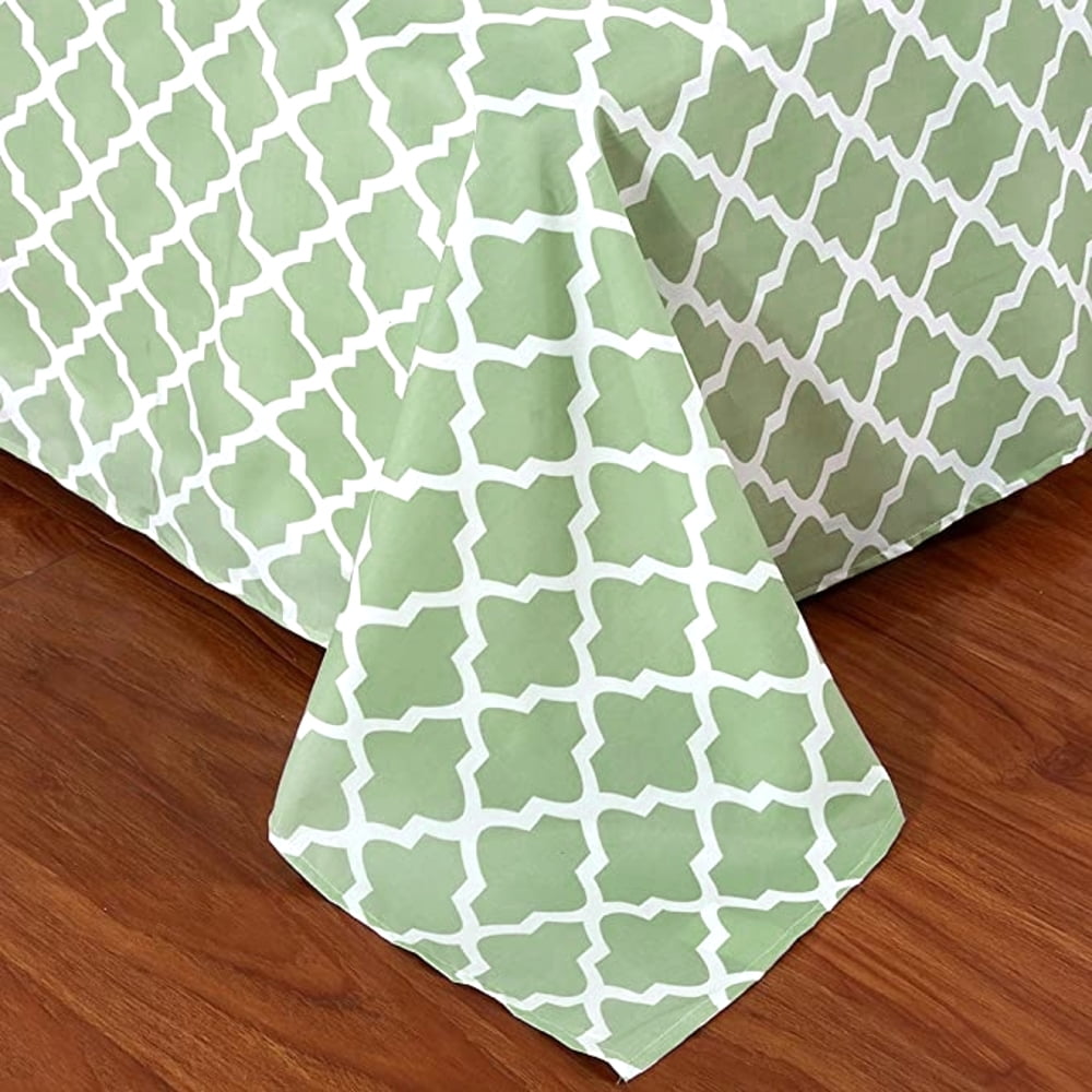 Quatrefoil Bed Sheet Set (King, Sage/White) 4 Piece Deep Pocket 1800 Series Microfiber Bed Sheet Set Contains 1 Fitte... - Image 4