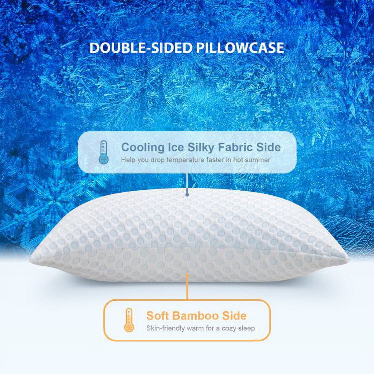 SORMAG Cooling Shredded Memory Foam Bed Pillows Adjustable Firm Support Pillow for Side and Back Sleepers Curved Pillows Set of 1 Queen Size - Image 4