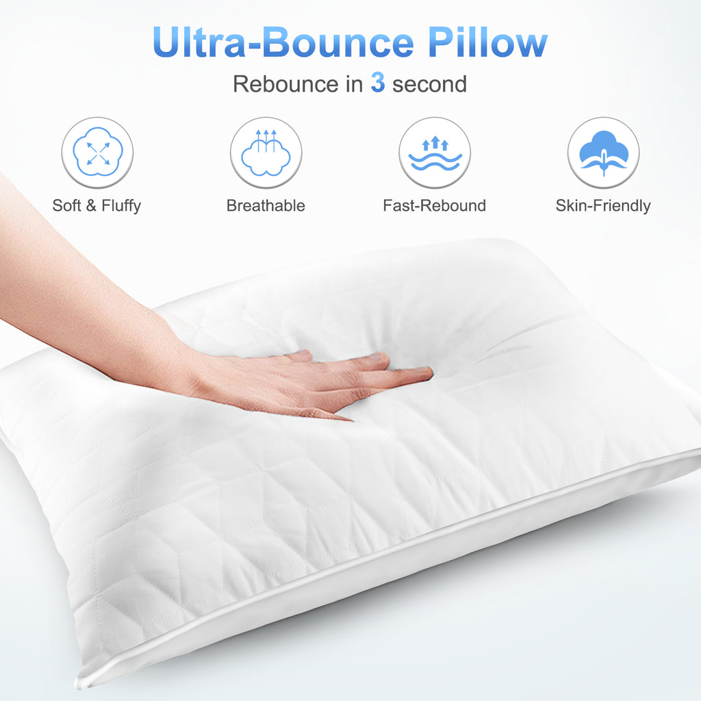 Bed Pillows for Sleeping 2 pack, King Size Cooling Pillows Hotel Quality with Premium Soft Down Alternative Fill for ... - Image 5