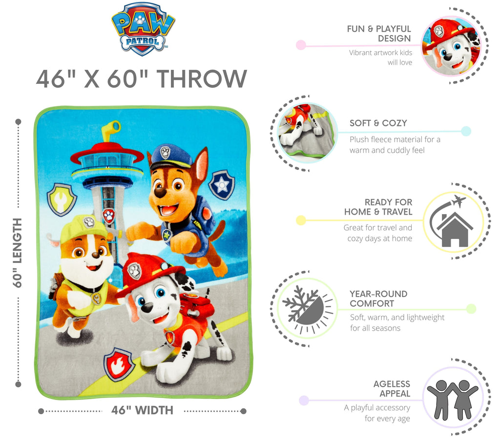 PAW Patrol Kids Coral Fleece Throw, 46 x60 - Image 4