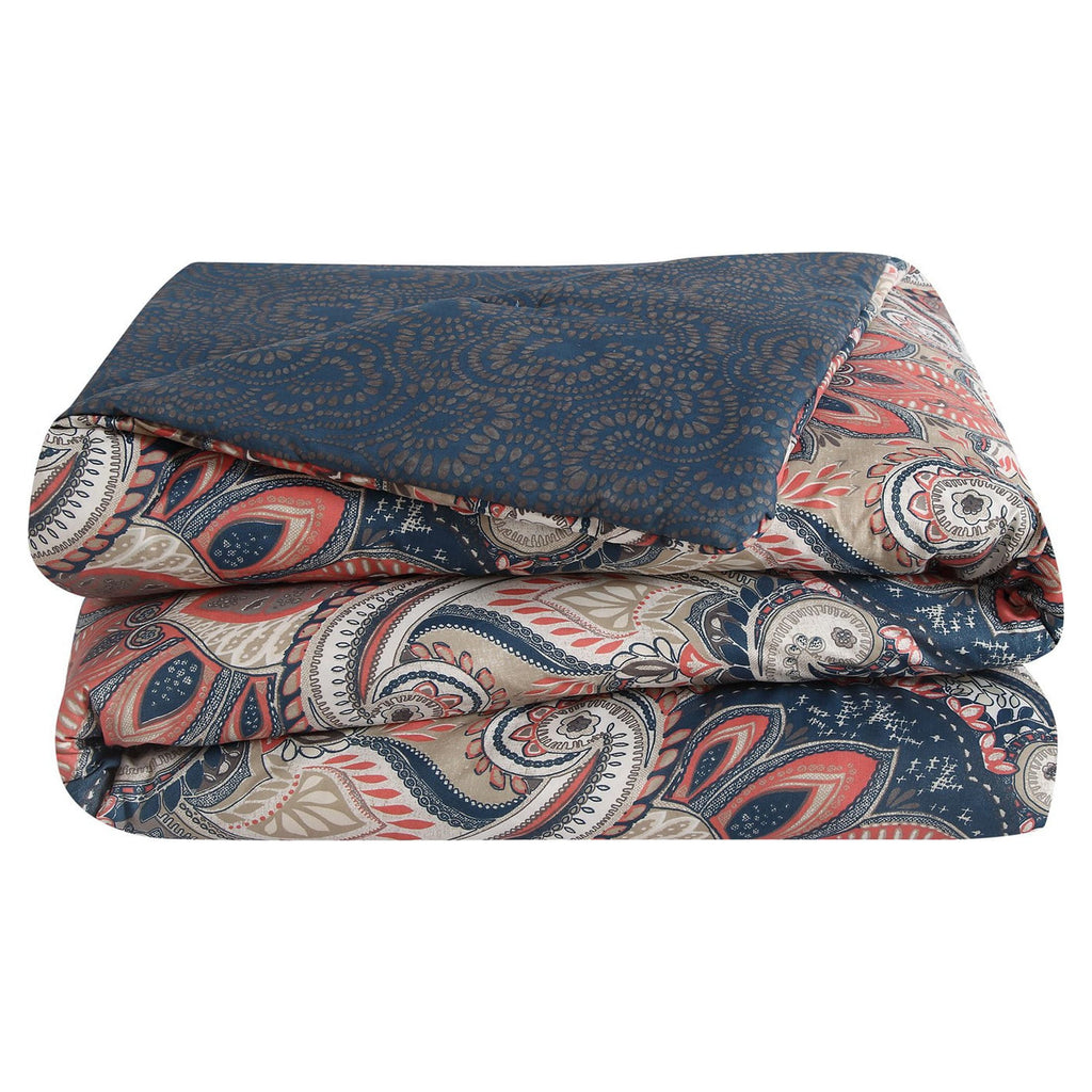 VCNY Home Casa Real 5-Piece Coral Damask Reversible Comforter Set, King, Adult, Unisex - Image 4