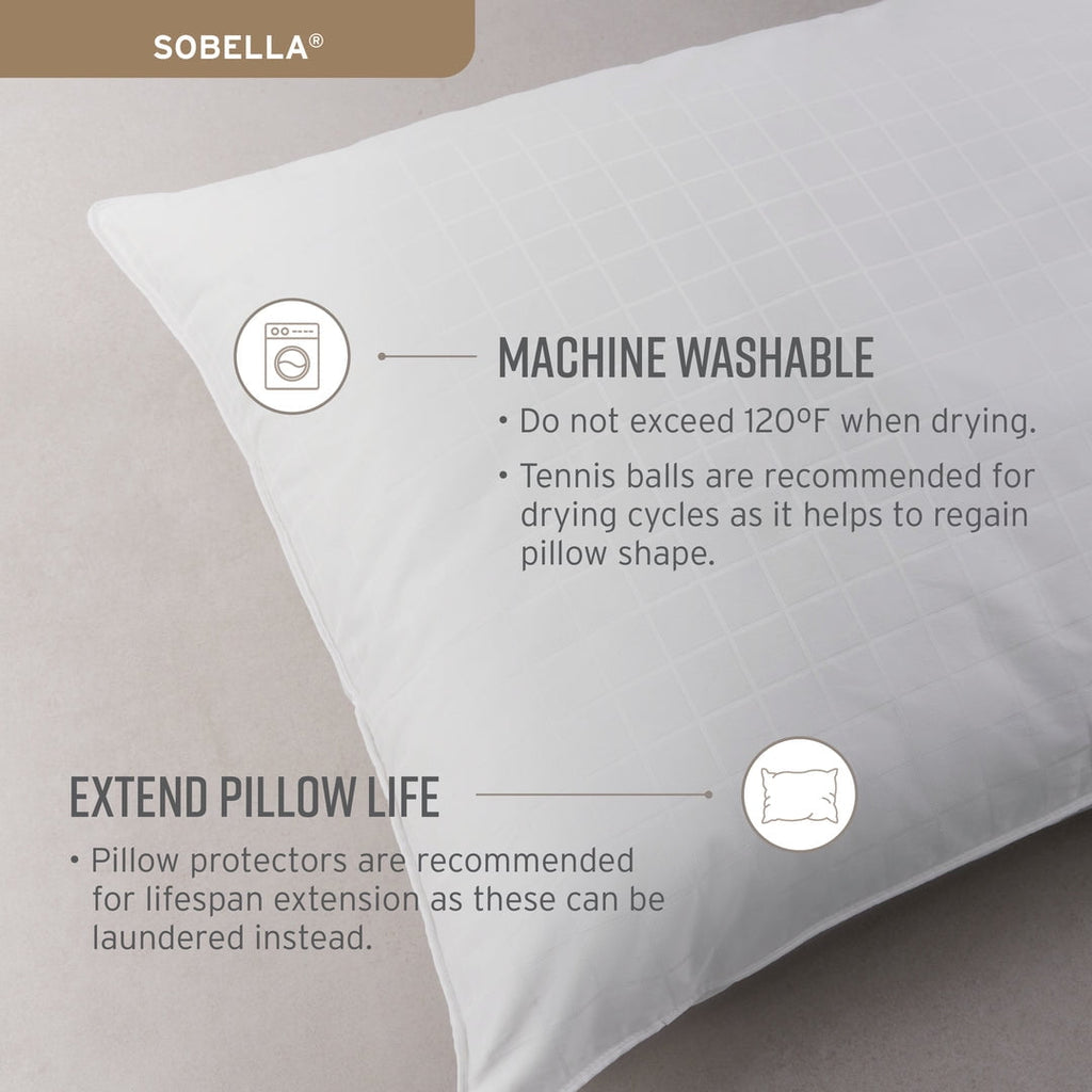So Queen Size Bed Pillow | Side Sleeper Pillow for Adults | , 100% Cotton Case | Soft, Machine Washable Hotel Quality... - Image 4