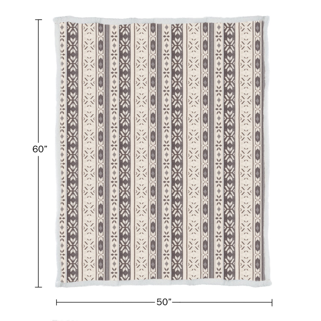 50x60-Inch Machine Washable Fleece Blanket with Snowflakes - Image 2