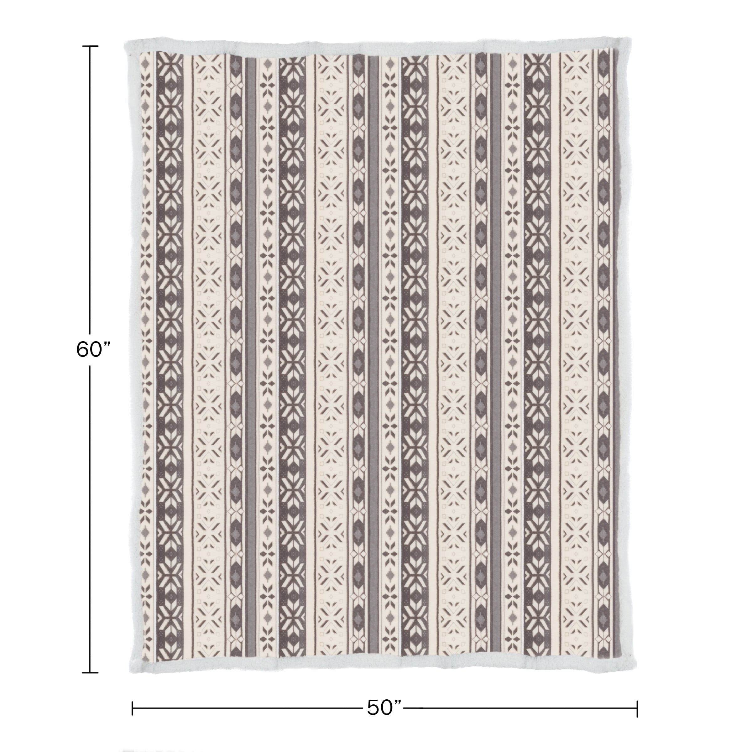 50x60-Inch Machine Washable Fleece Blanket with Snowflakes - Image 2