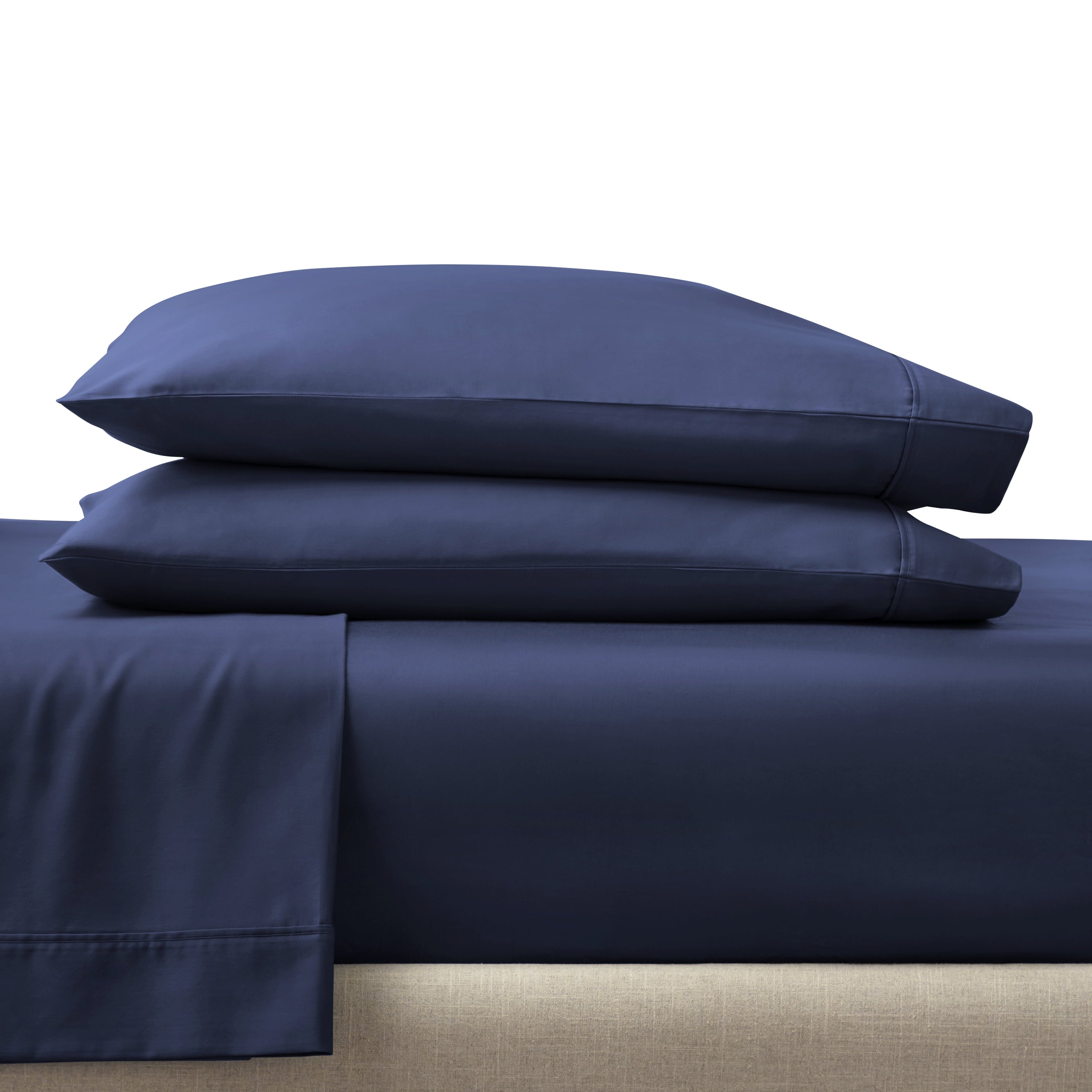Better Homes & Gardens 4-Piece 300 Thread Count Blue Cove Cotton Sateen Bed Sheet Set, Queen - Image 3