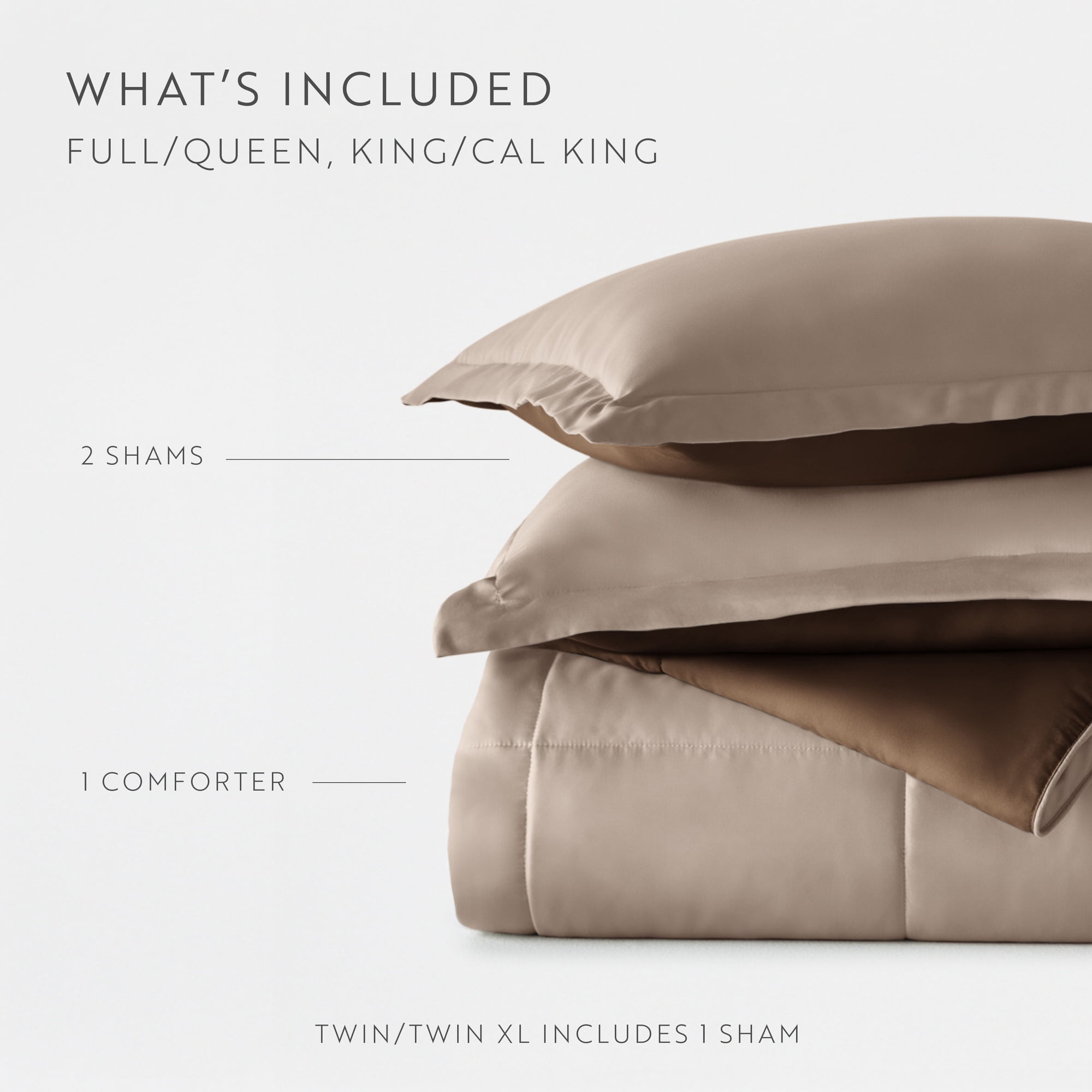 All Season Reversible Comforter Set Breathable Cool in Taupe & Chocolate Brown Full/Queen Size Bedding by Comfort Canopy - Image 3