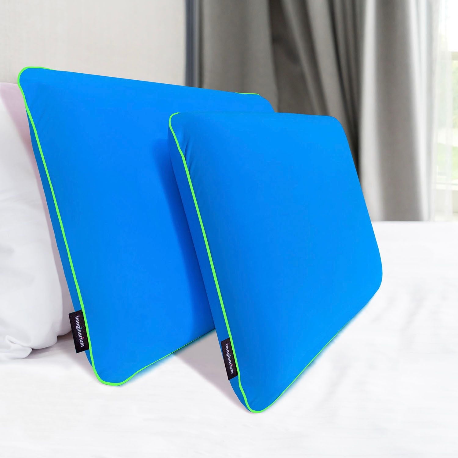 Memory Foam Fun Pillow with Cool-to-the-Touch Cover, Standard/Queen, Cosmic Blue, 2 Pack - Image 3
