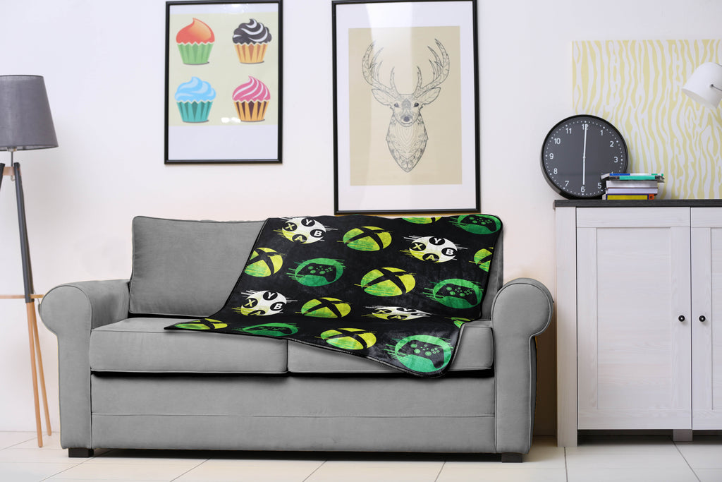 Xbox Head Glow In The Dark Kids Throw Blanket, 46 x 60, Microfiber, Black, Microsoft - Image 6