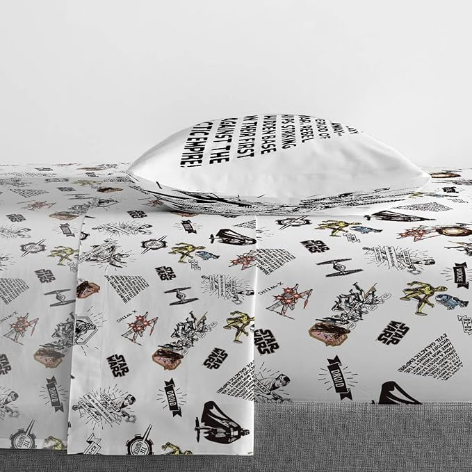 T-Shirt Comic 3 Piece Twin Size Bed Sheets Set - Disney Space Theme Bedding - Image 3