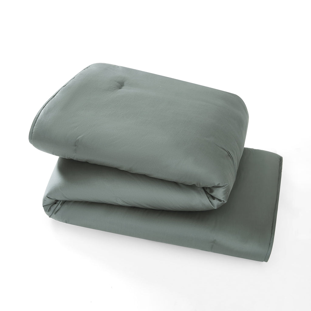 3-Piece 400 Thread Count Flag Stone Green Cotton Lyocell Blend Comforter Set, Adult King - Image 5